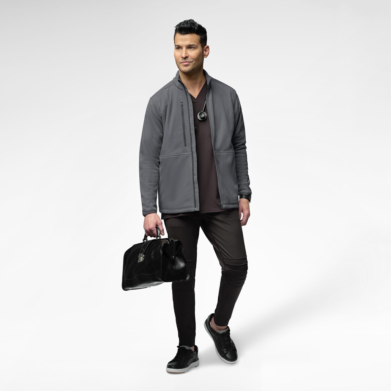 Felpa uomo 8009 zip pewter
