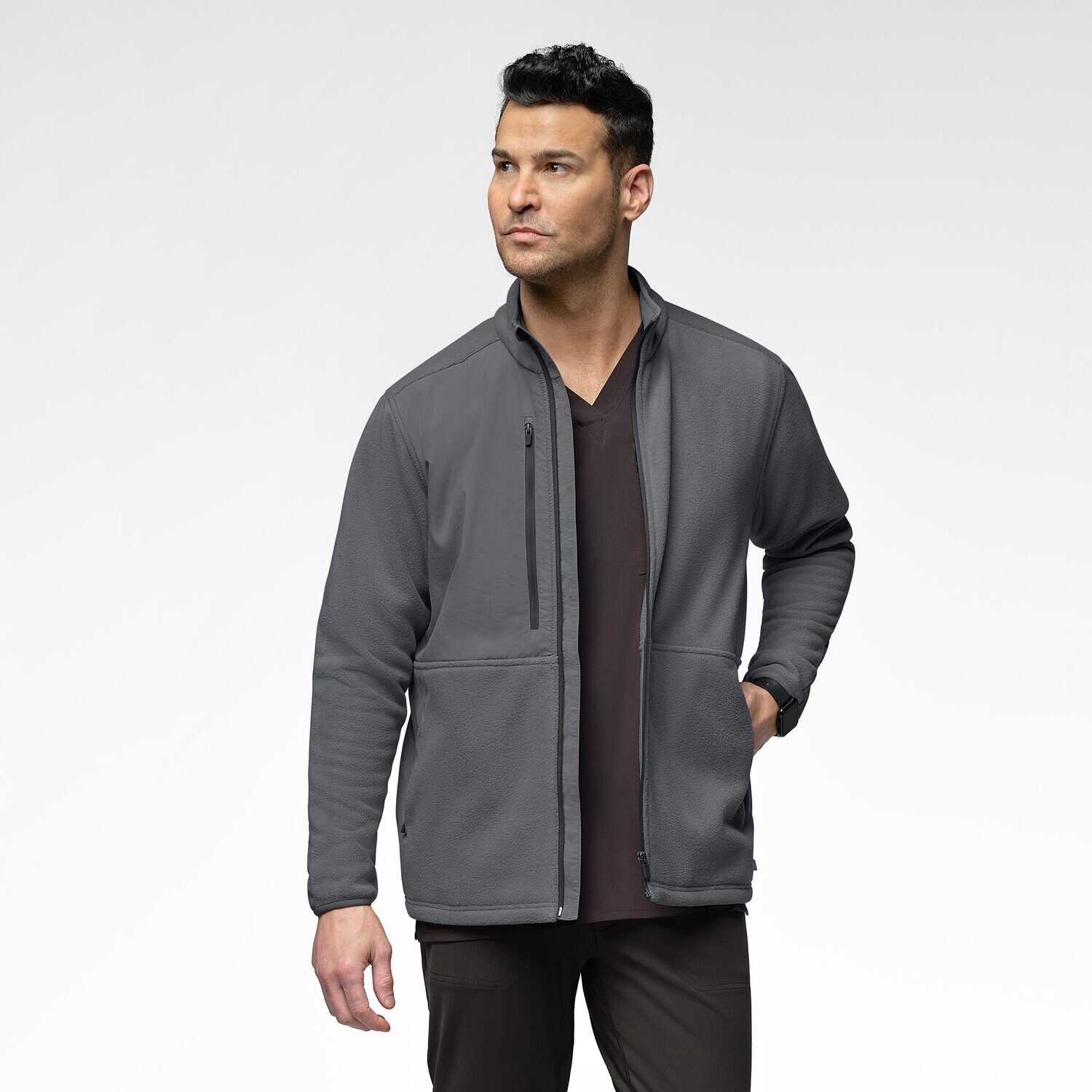 Felpa uomo 8009 zip pewter
