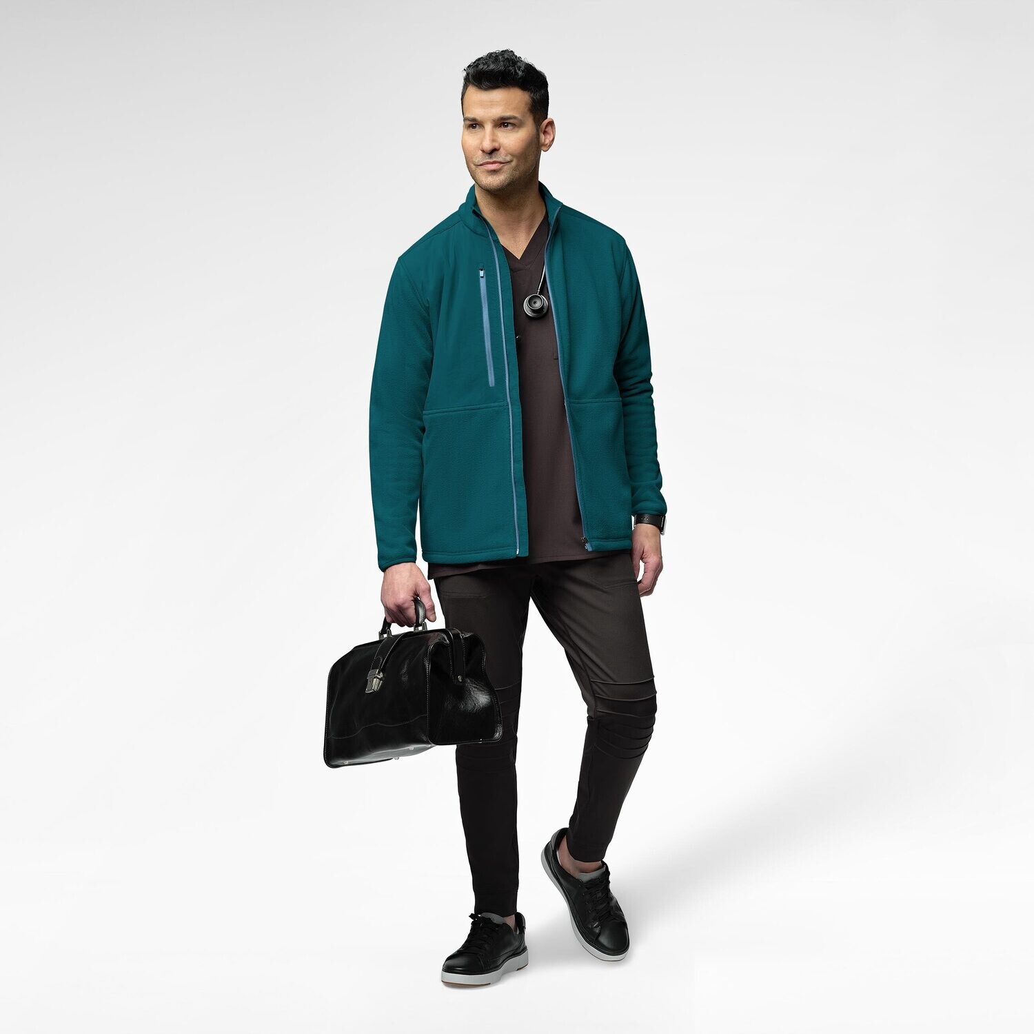Felpa uomo 8009 zip caribbean blue