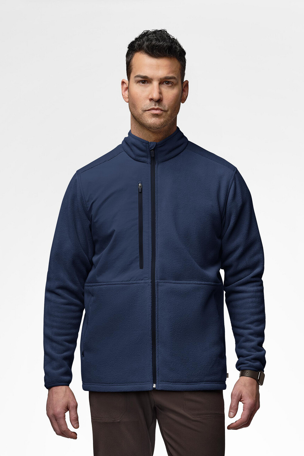 Felpa uomo 8009 zip navy blue