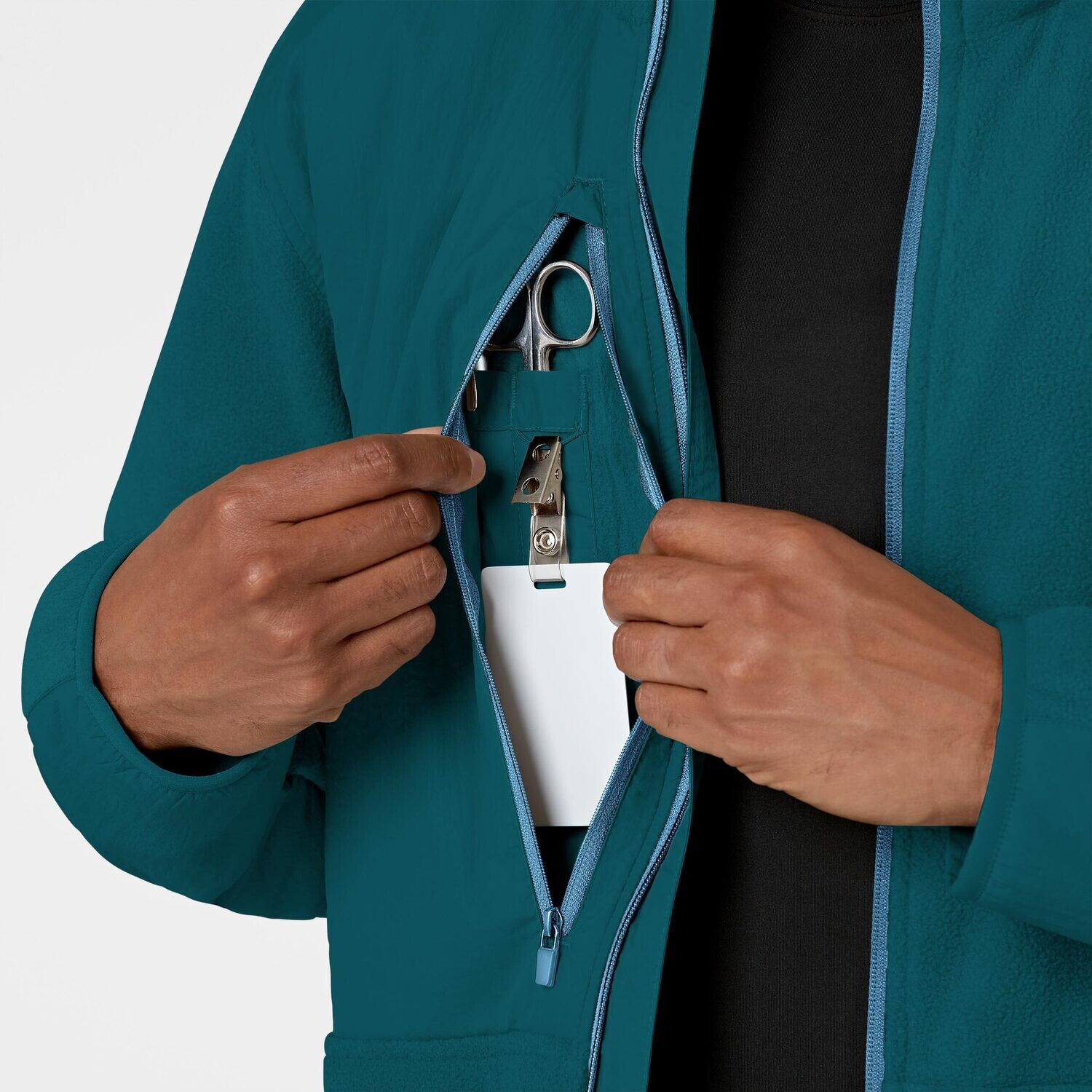Felpa uomo 8009 zip caribbean blue