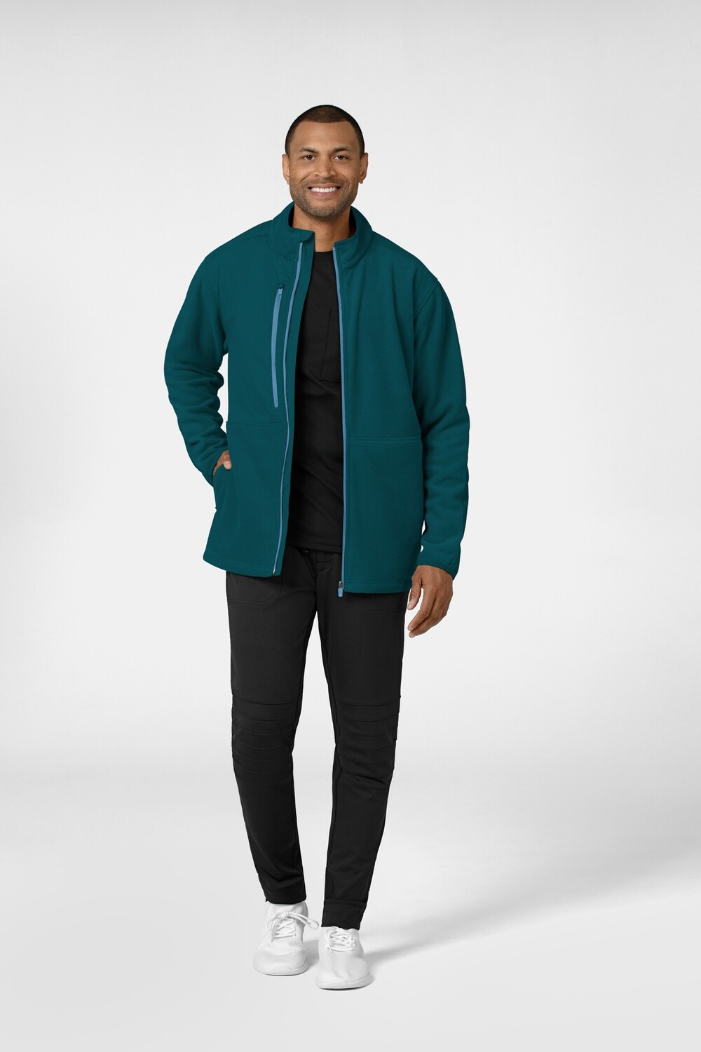 Felpa uomo 8009 zip caribbean blue