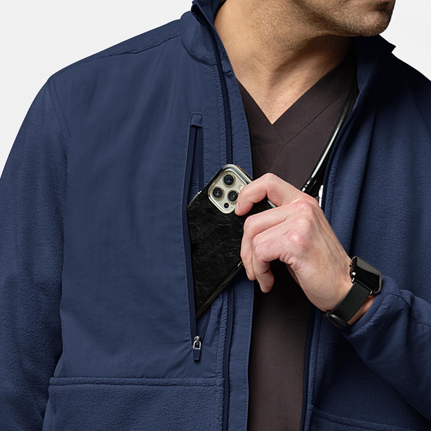 Felpa uomo 8009 zip navy blue