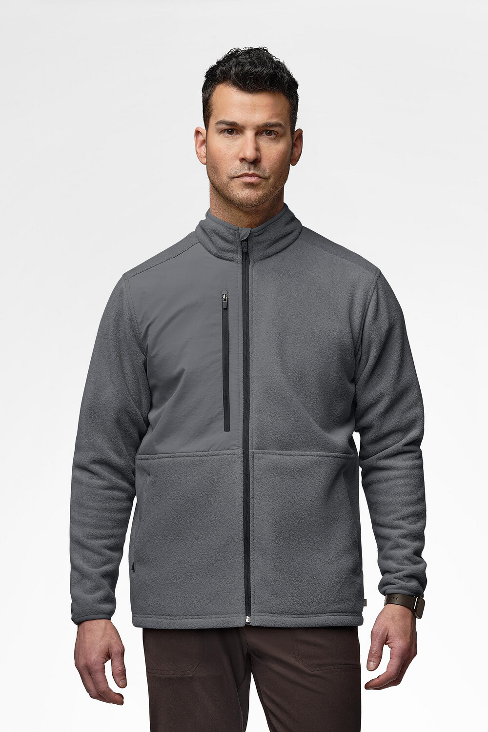 Felpa uomo 8009 zip pewter
