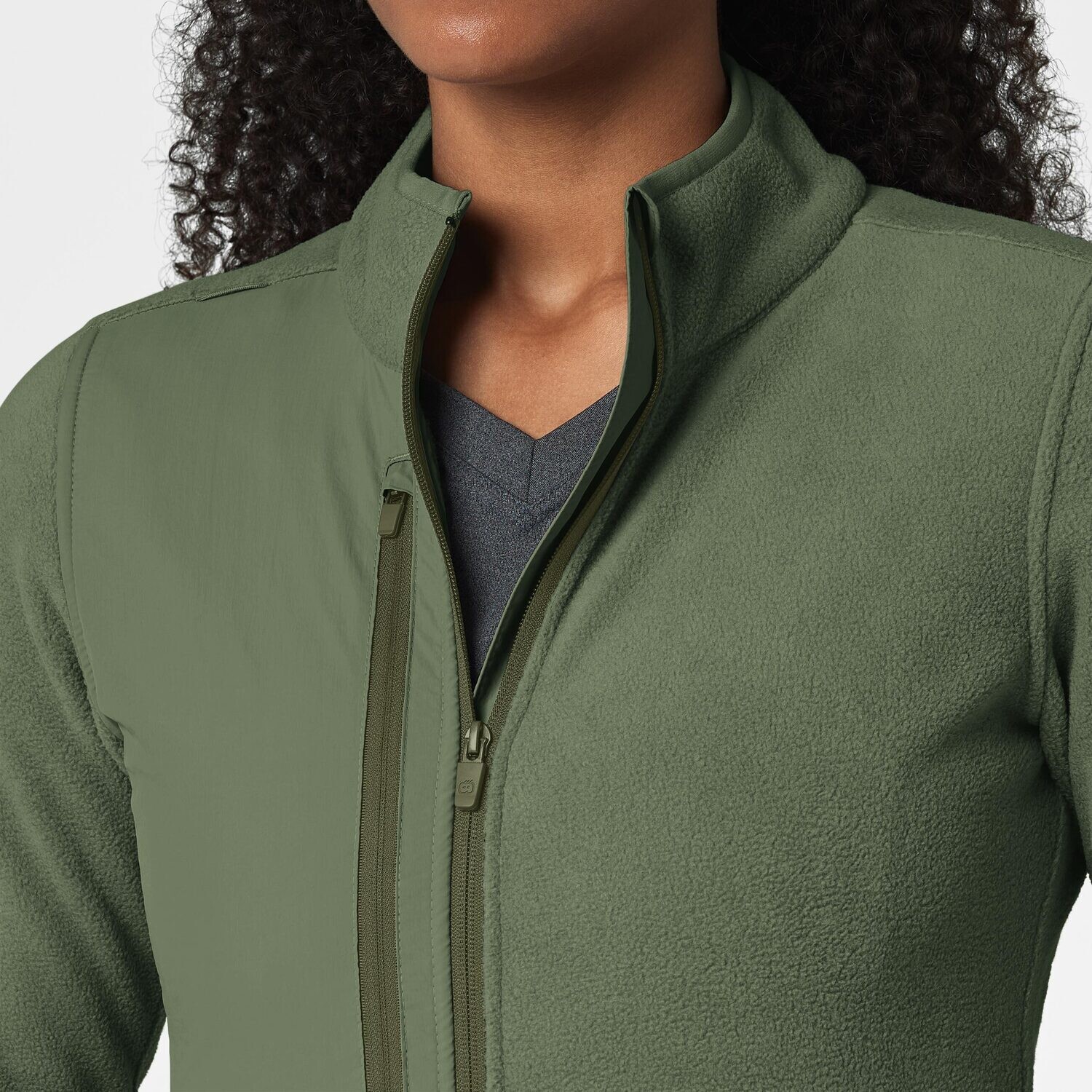 Felpa donna 8109 zip olive