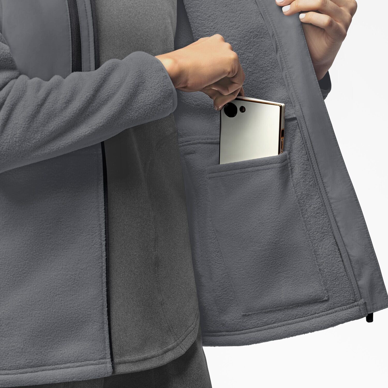 Felpa donna 8109 zip pewter