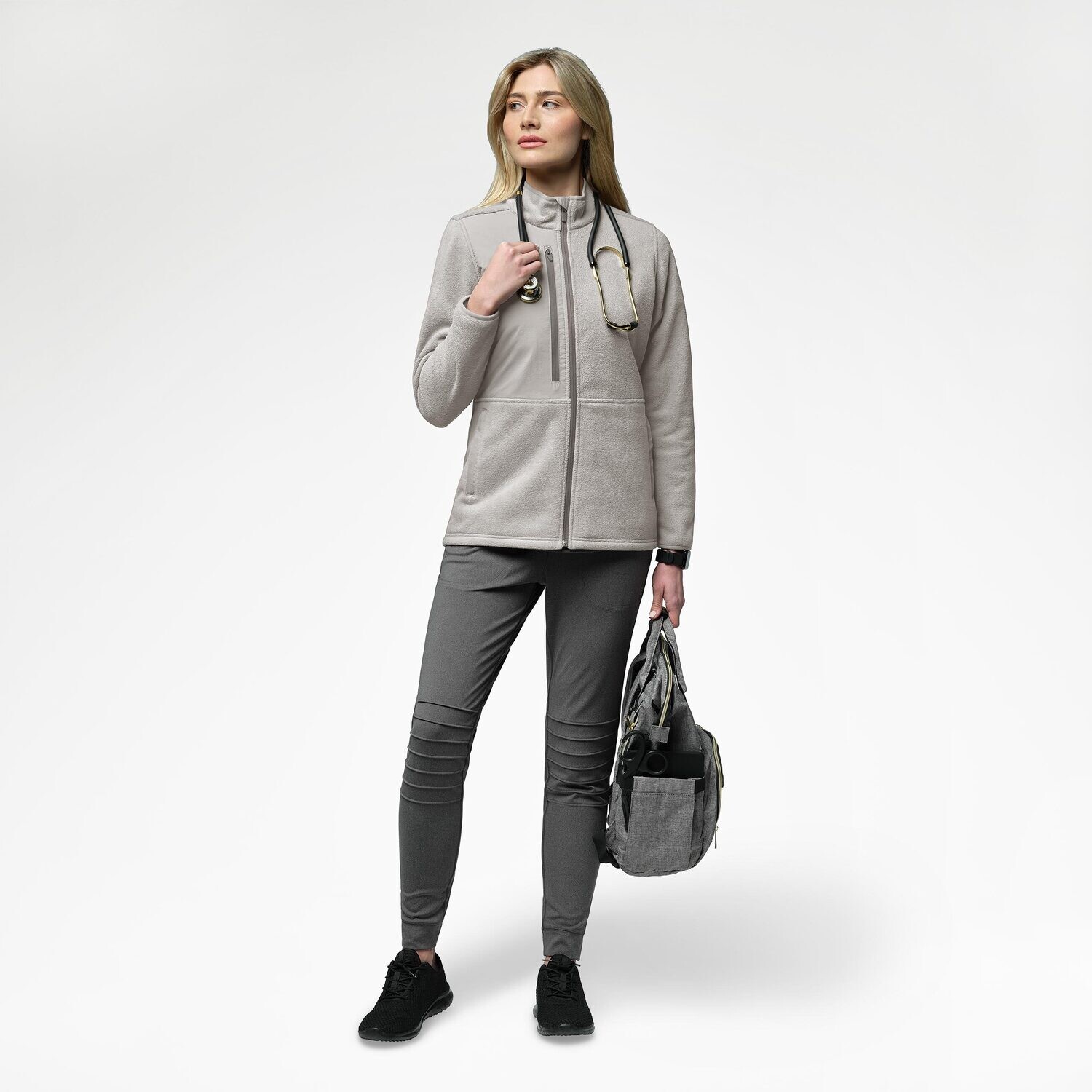 Felpa donna 8109 zip taupe