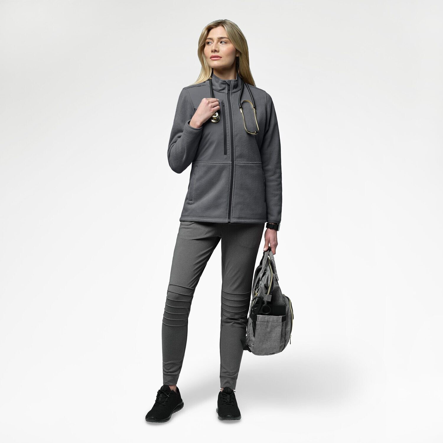 Felpa donna 8109 zip pewter