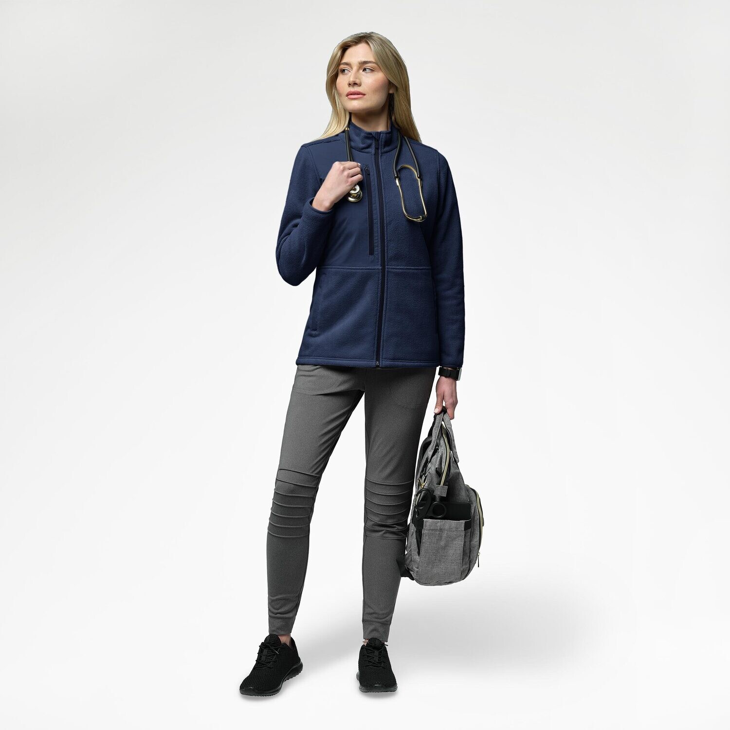 Felpa donna 8109 zip navy blue