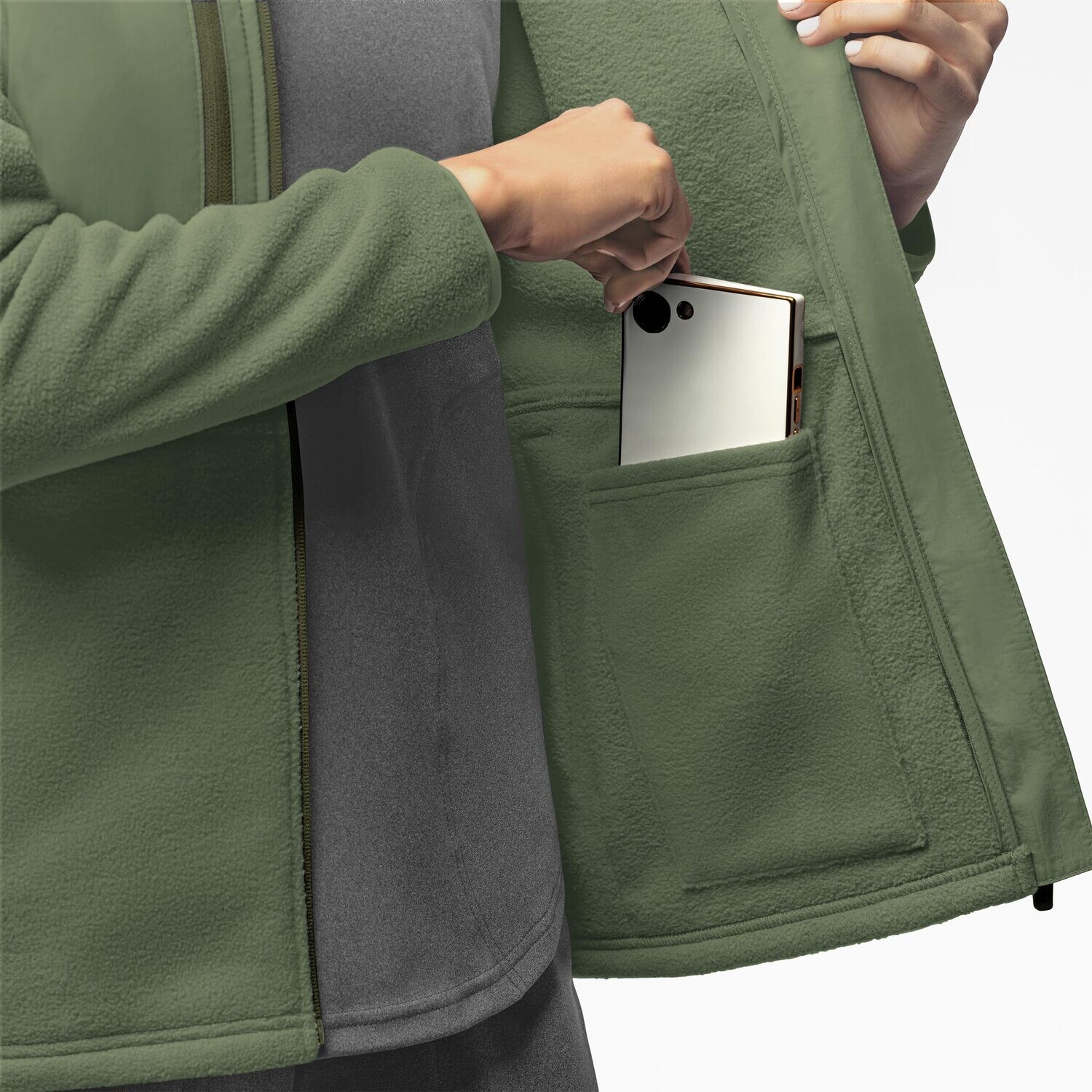 Felpa donna 8109 zip olive