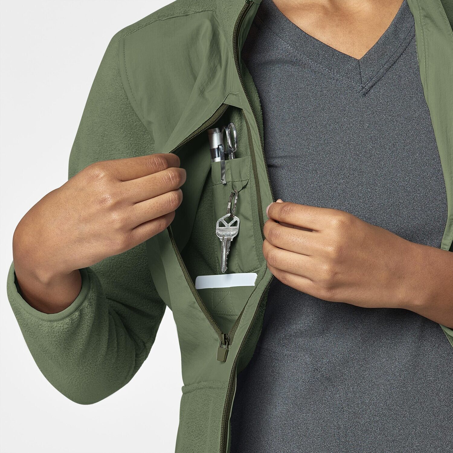 Felpa donna 8109 zip olive