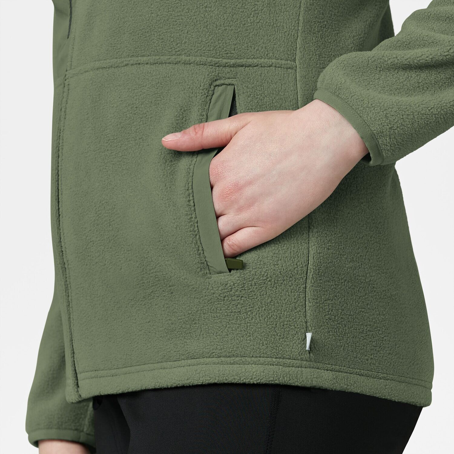 Felpa donna 8109 zip olive