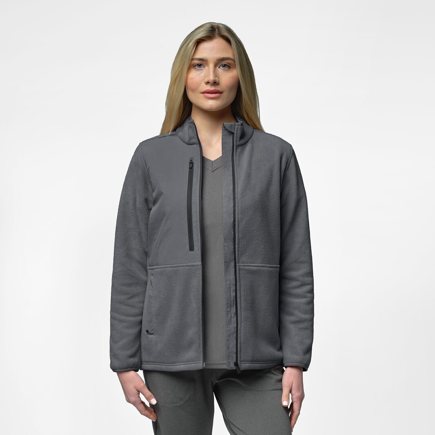 Felpa donna 8109 zip pewter