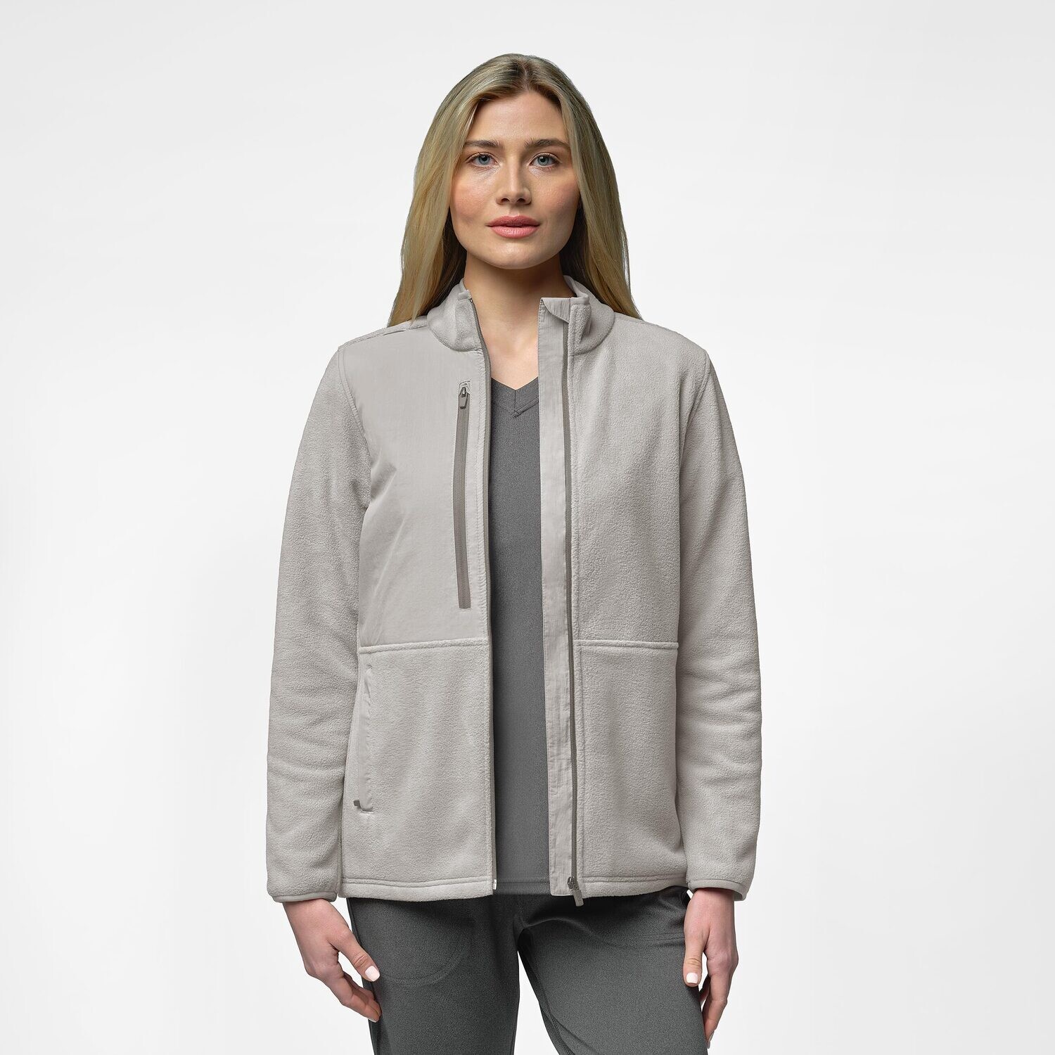 Felpa donna 8109 zip taupe
