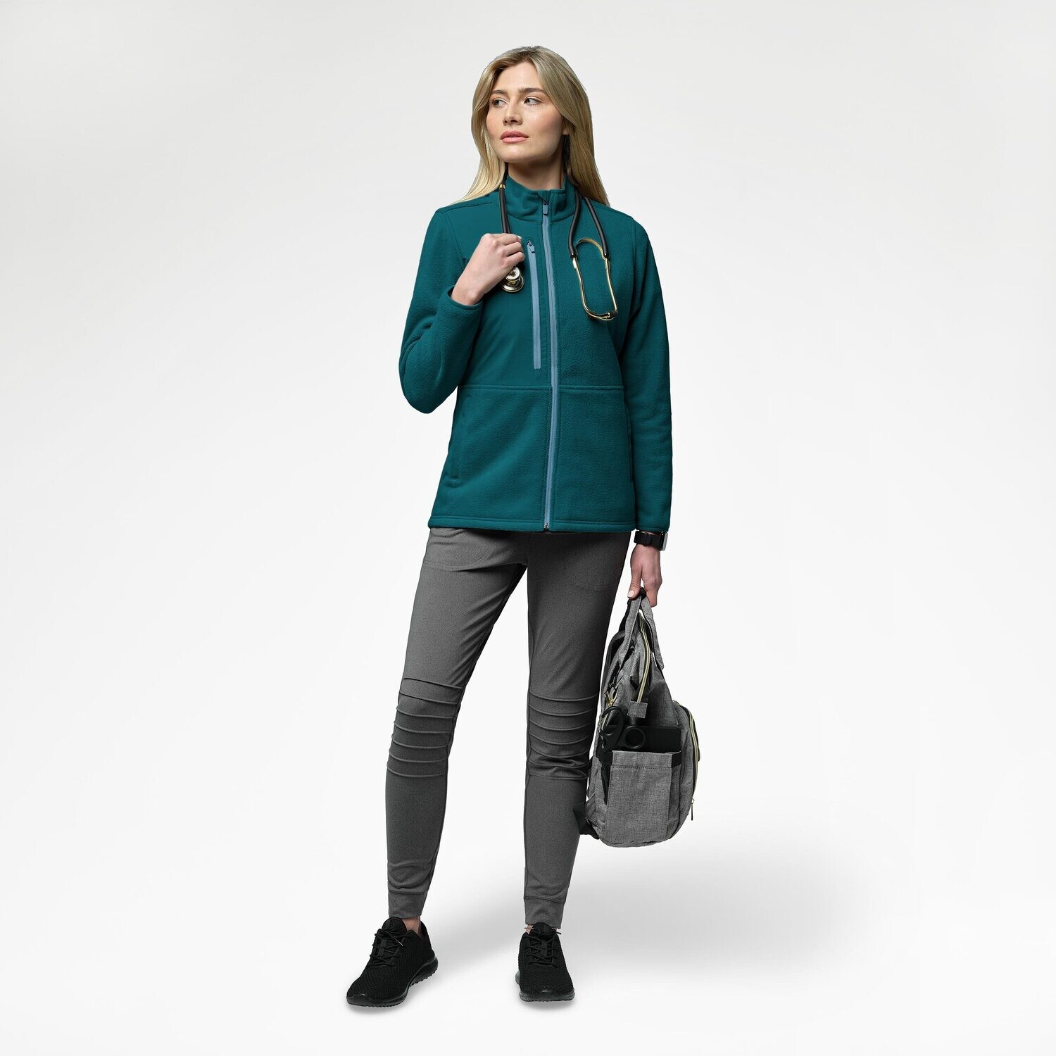 Felpa donna 8109 zip caribbean blue