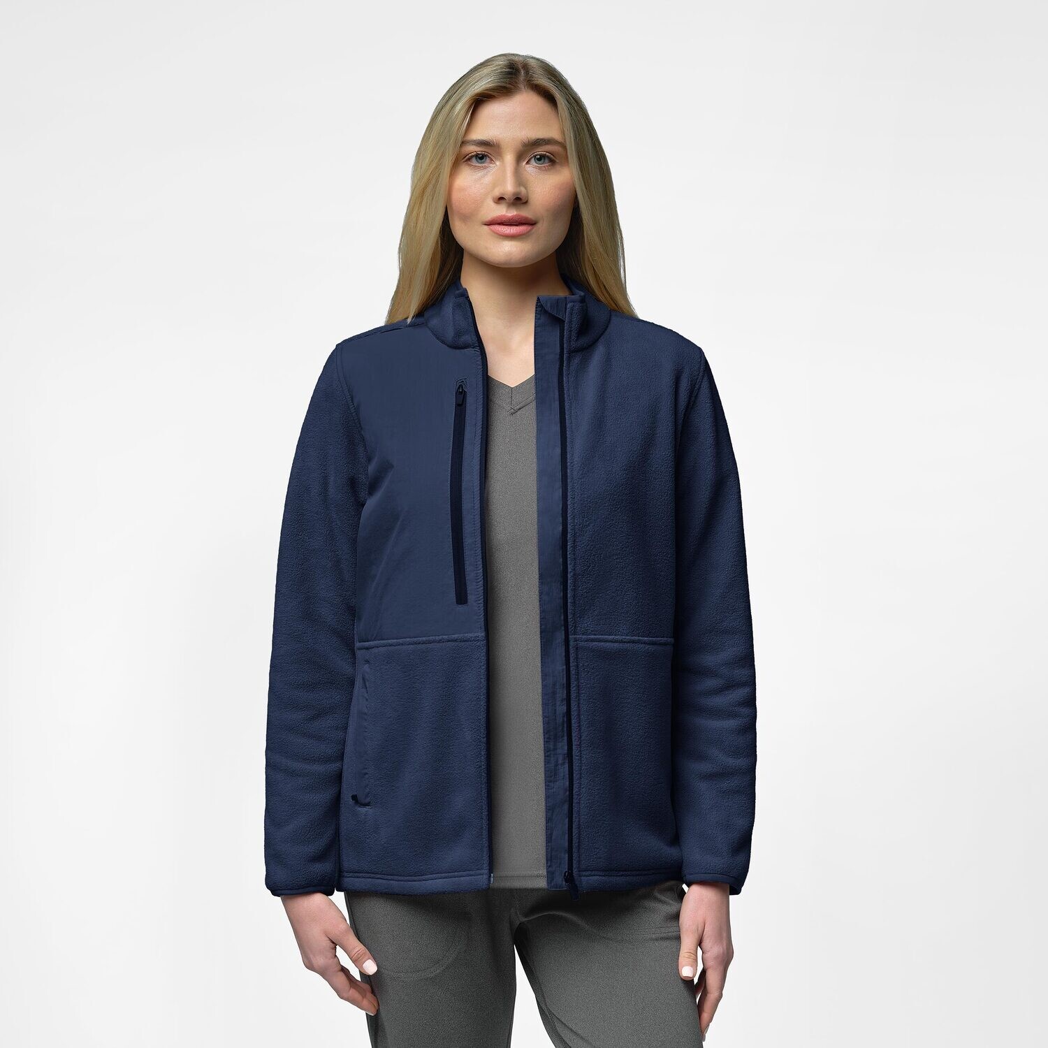 Felpa donna 8109 zip navy blue