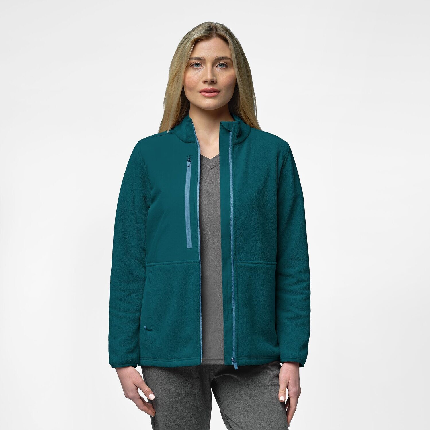 Felpa donna 8109 zip caribbean blue