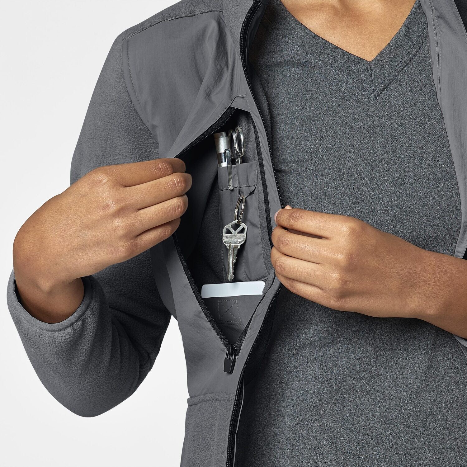 Felpa donna 8109 zip pewter