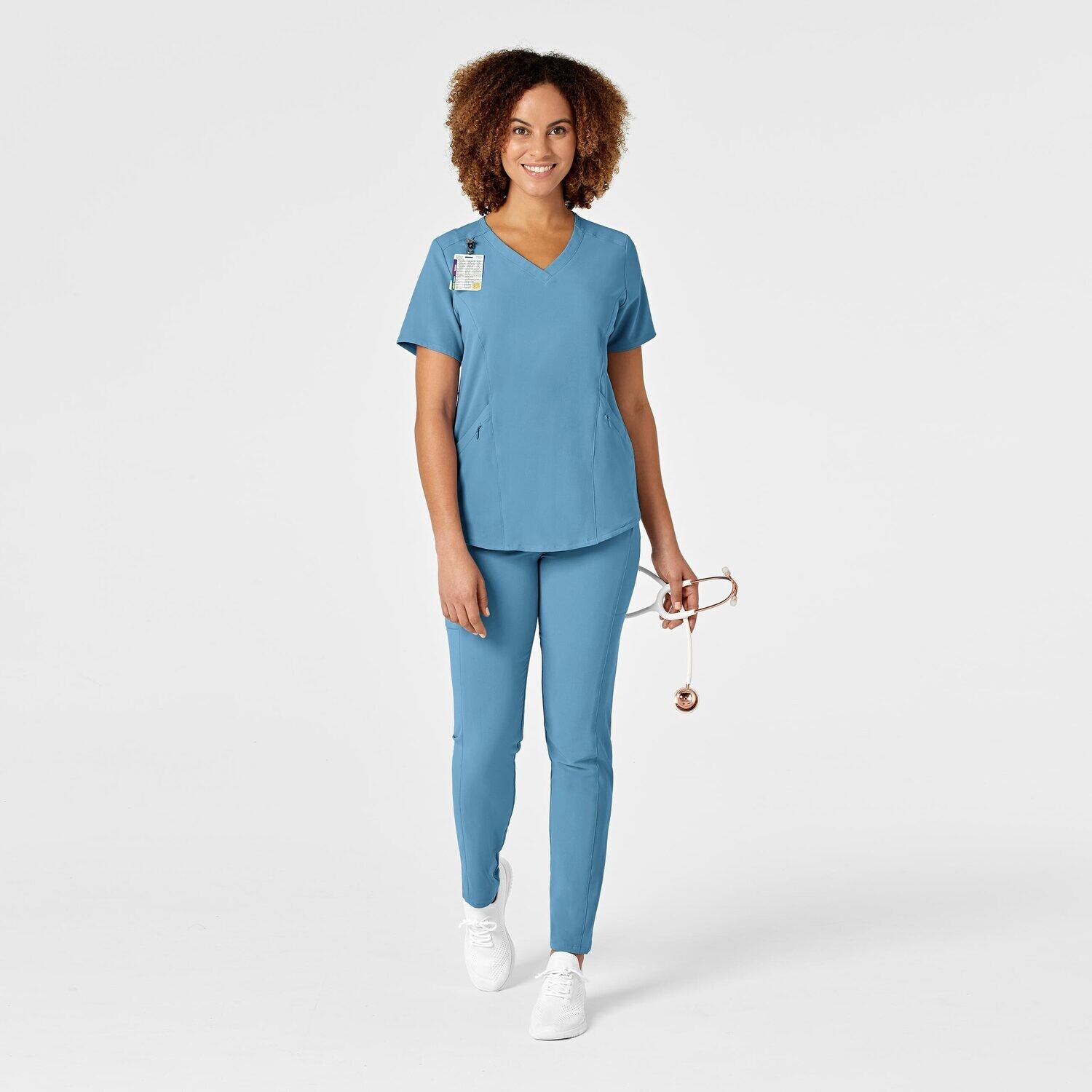 Casacca donna 6134 scollo a V bay blue