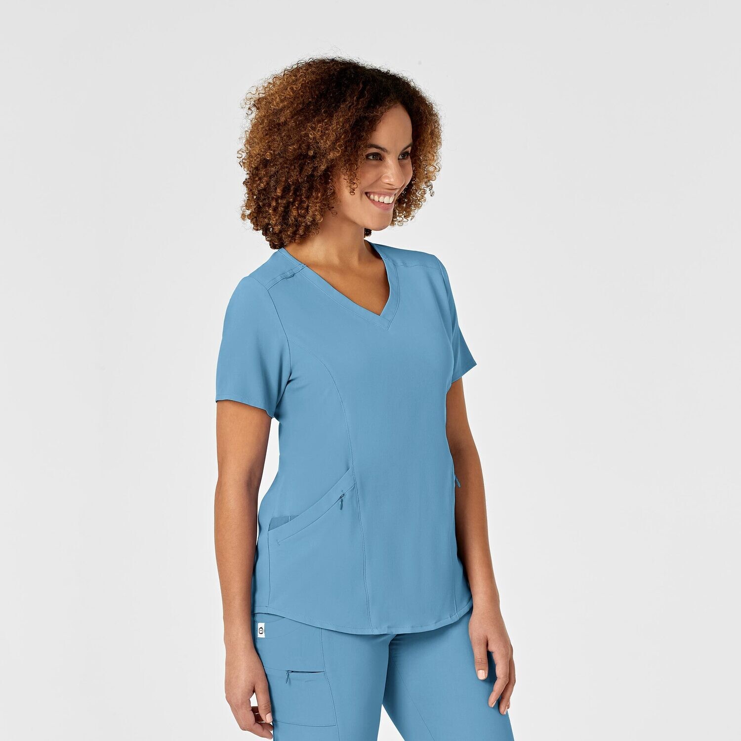 Casacca donna 6134 scollo a V bay blue