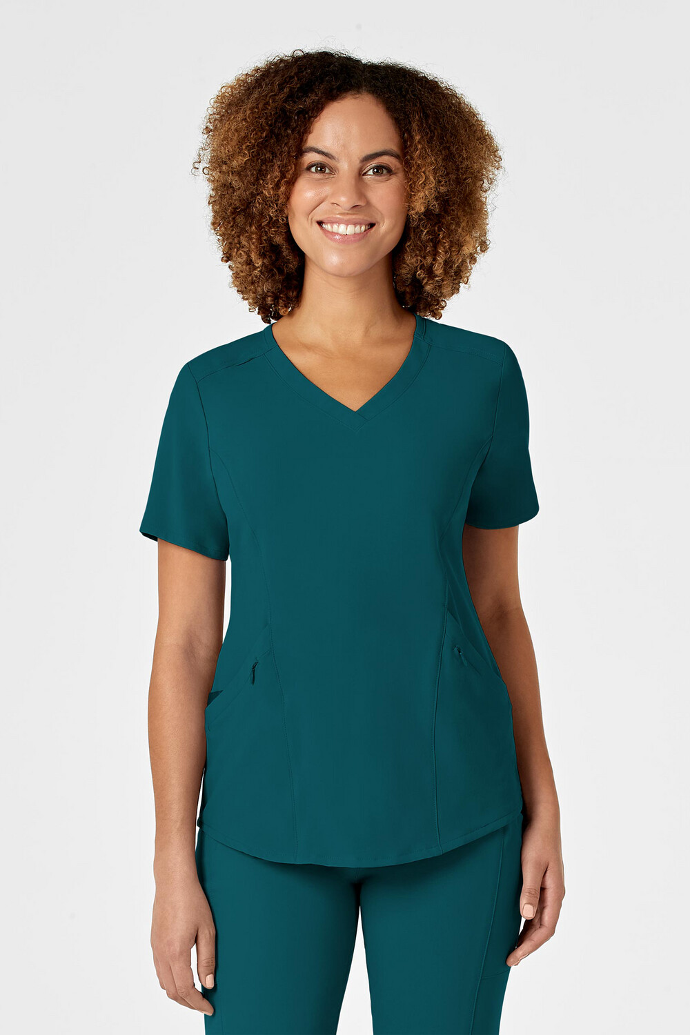 Casacca donna 6134 scollo a V caribbean blue