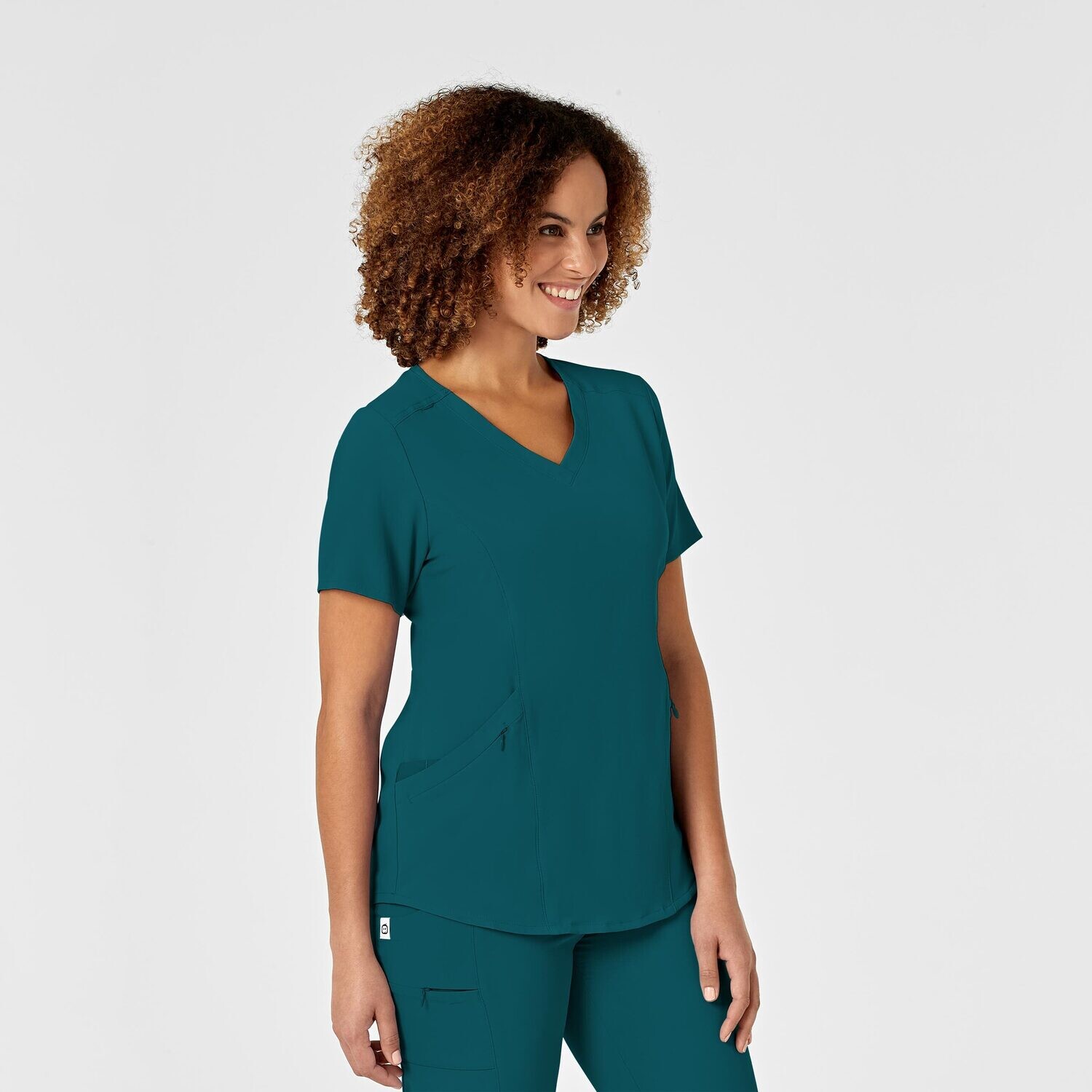 Casacca donna 6134 scollo a V caribbean blue