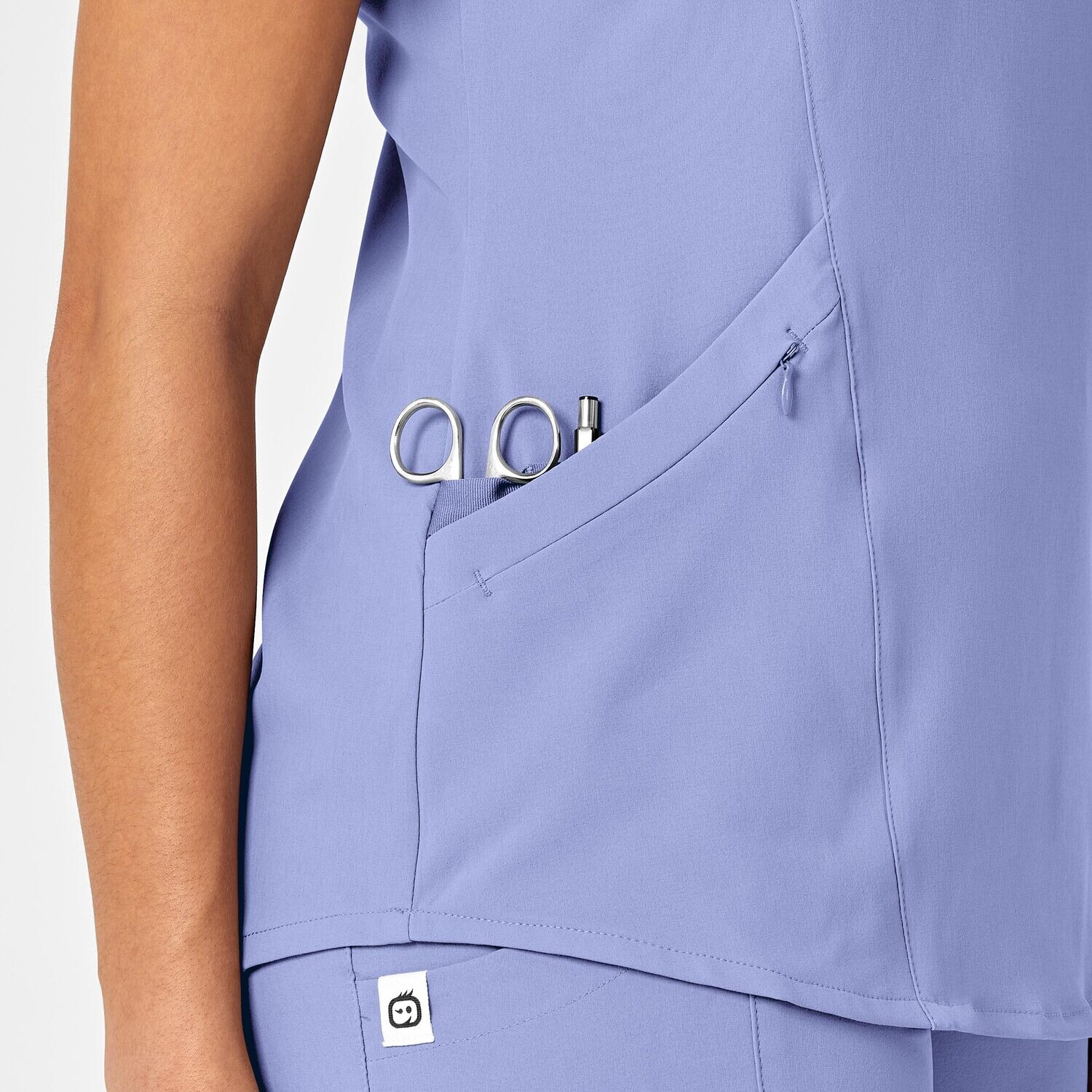 Casacca donna 6134 scollo a V ceil blue