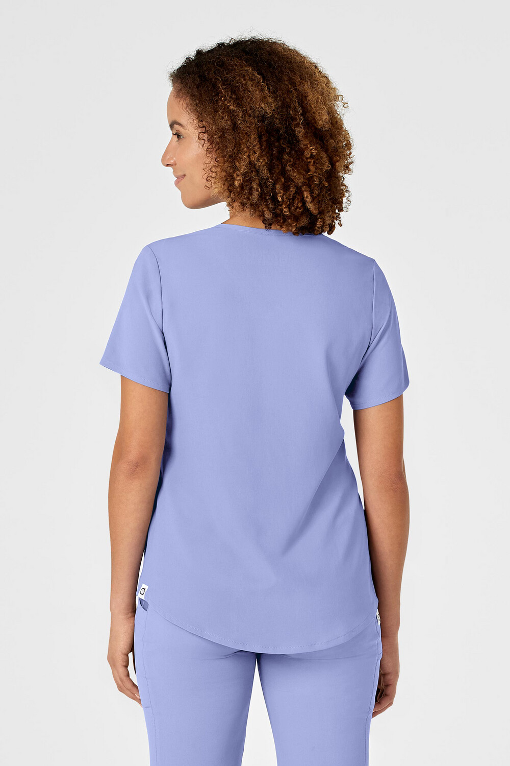 Casacca donna 6134 scollo a V ceil blue