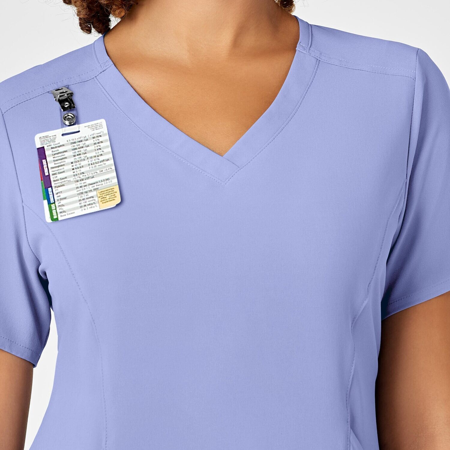 Casacca donna 6134 scollo a V ceil blue