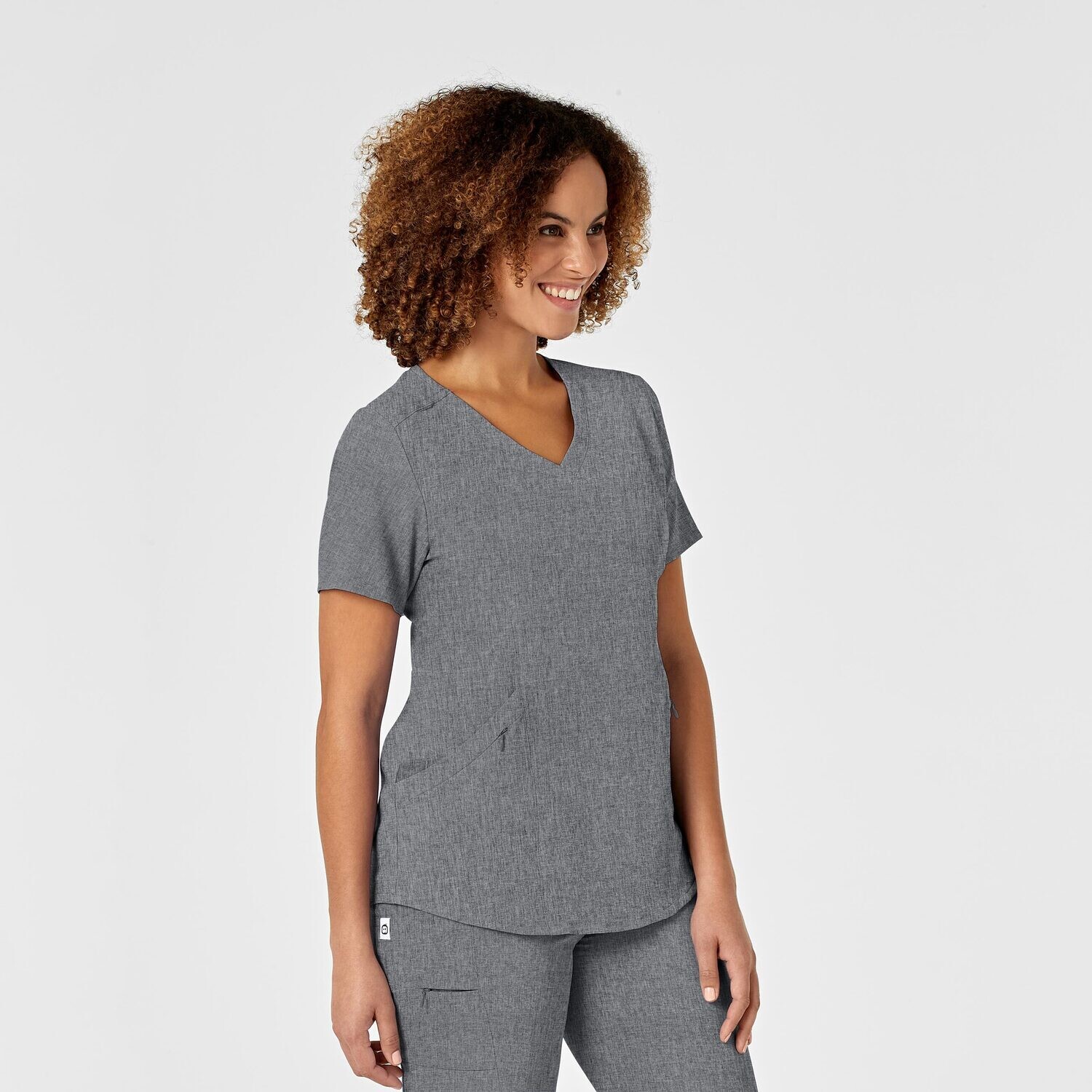 Casacca donna 6134 scollo a V grey heather