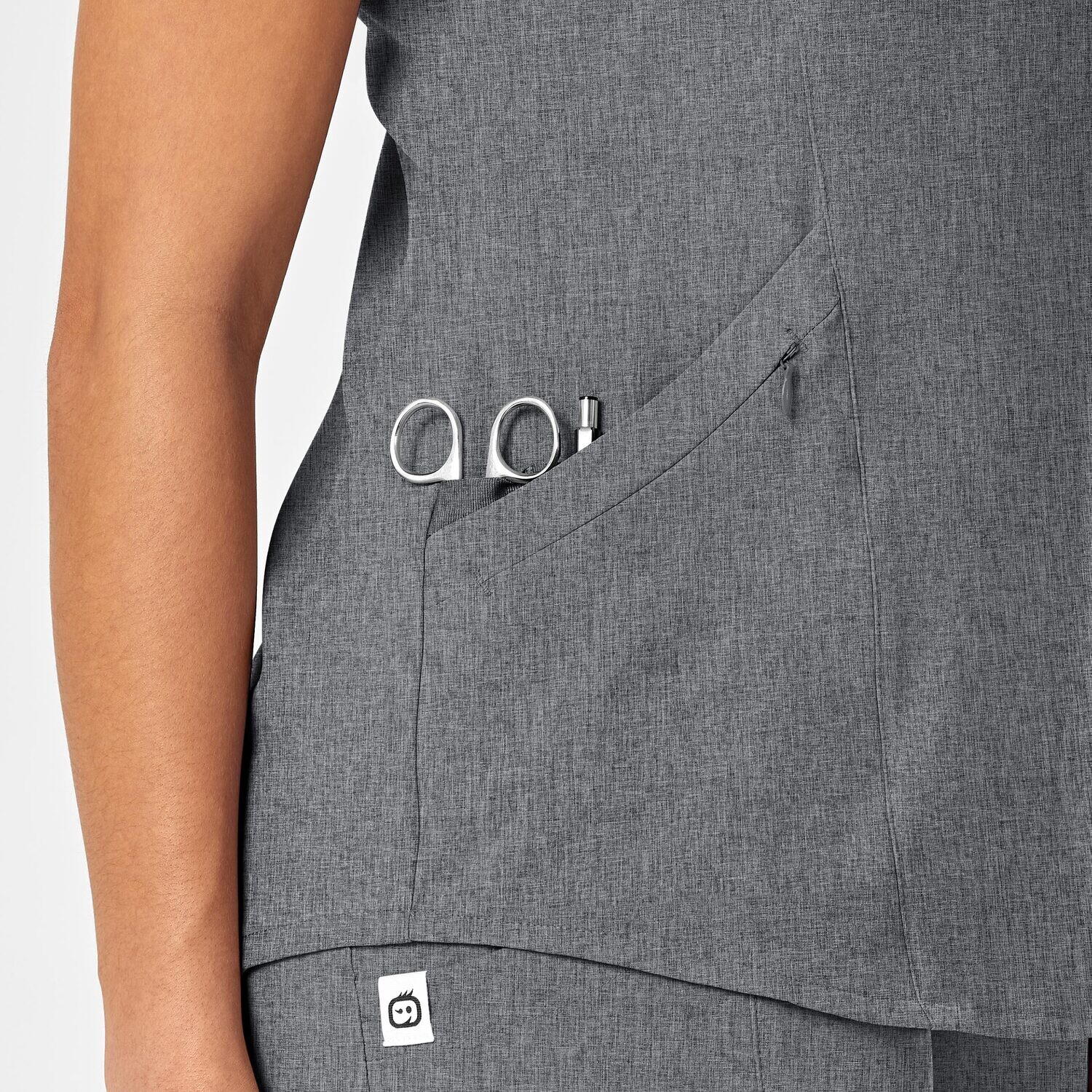 Casacca donna 6134 scollo a V grey heather