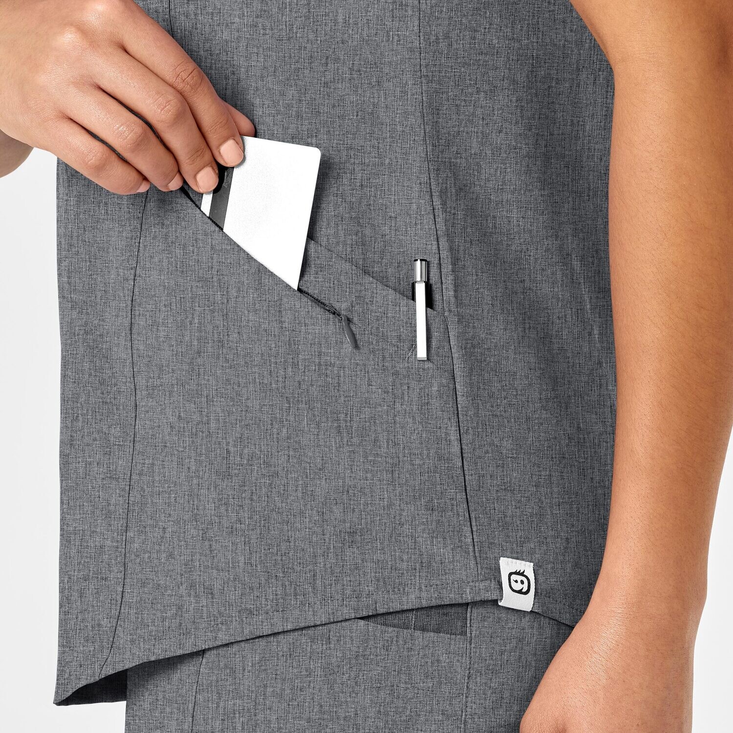 Casacca donna 6134 scollo a V grey heather