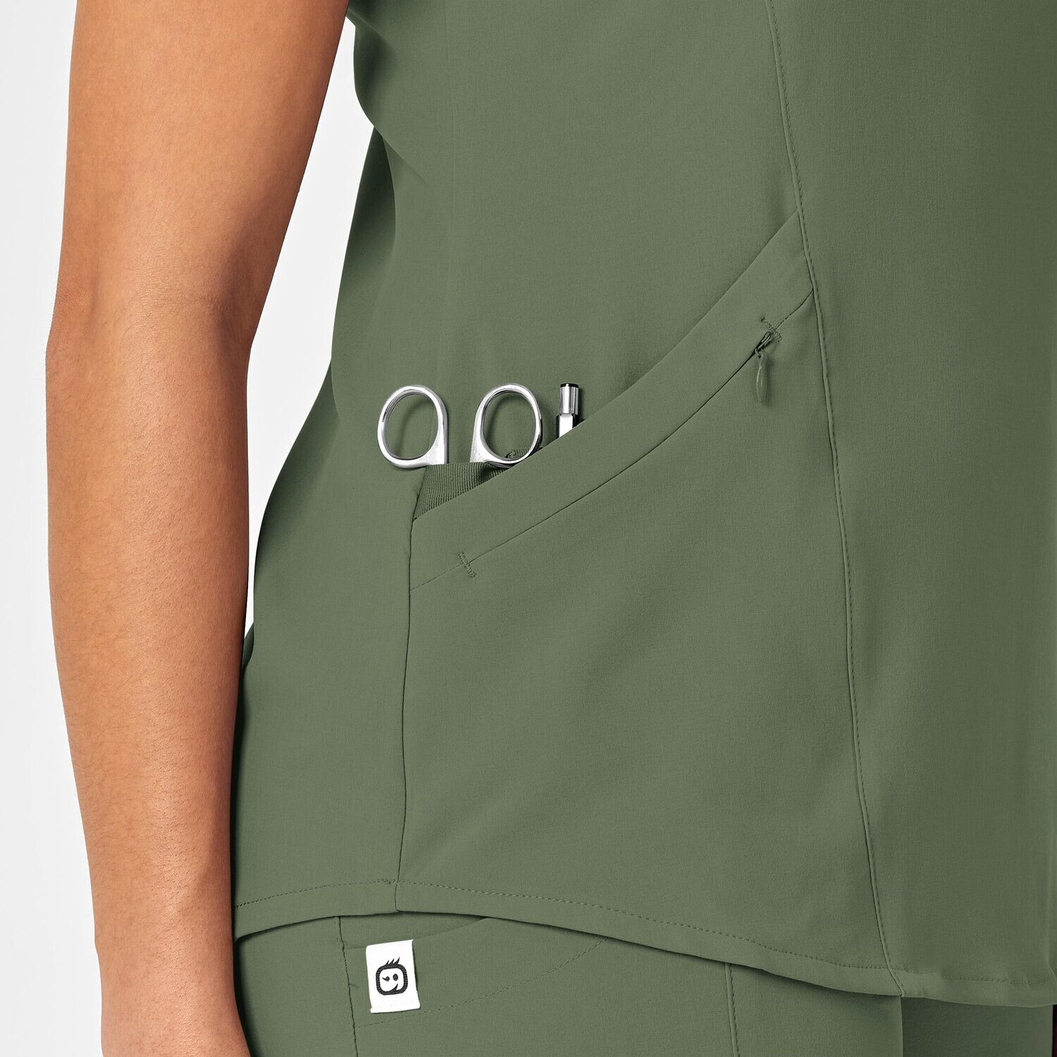Casacca donna 6134 scollo a V olive