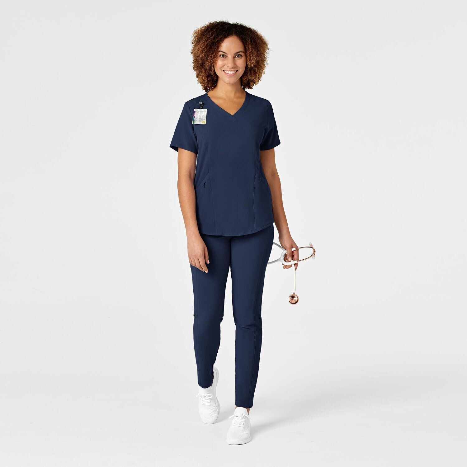 Casacca donna 6134 scollo a V navy blue