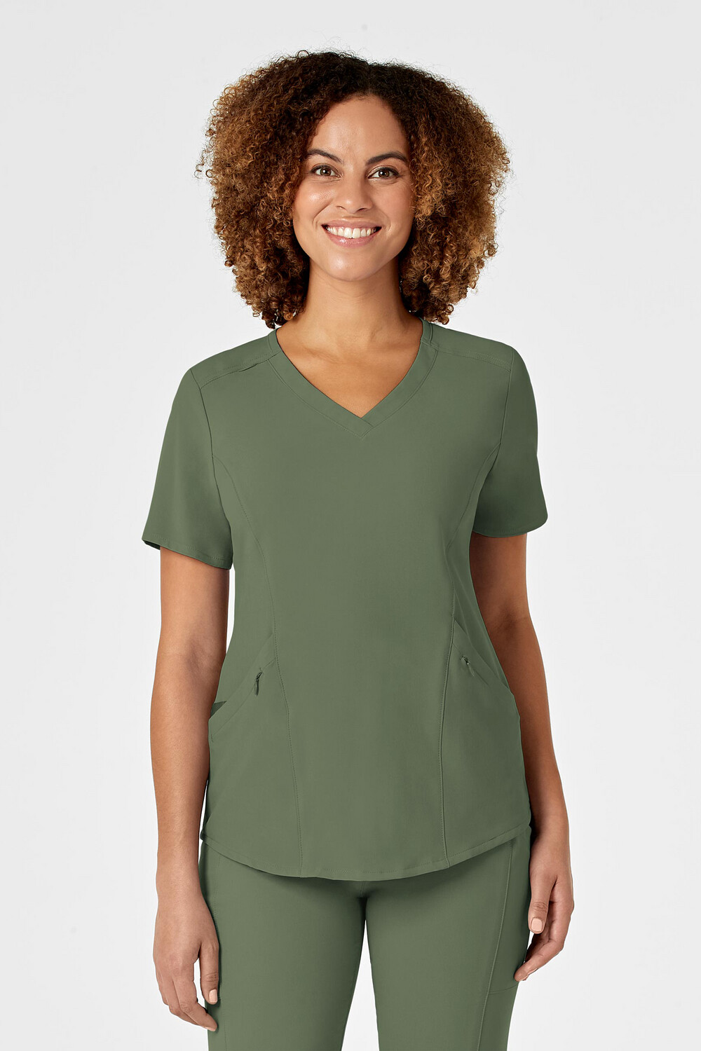 Casacca donna 6134 scollo a V olive