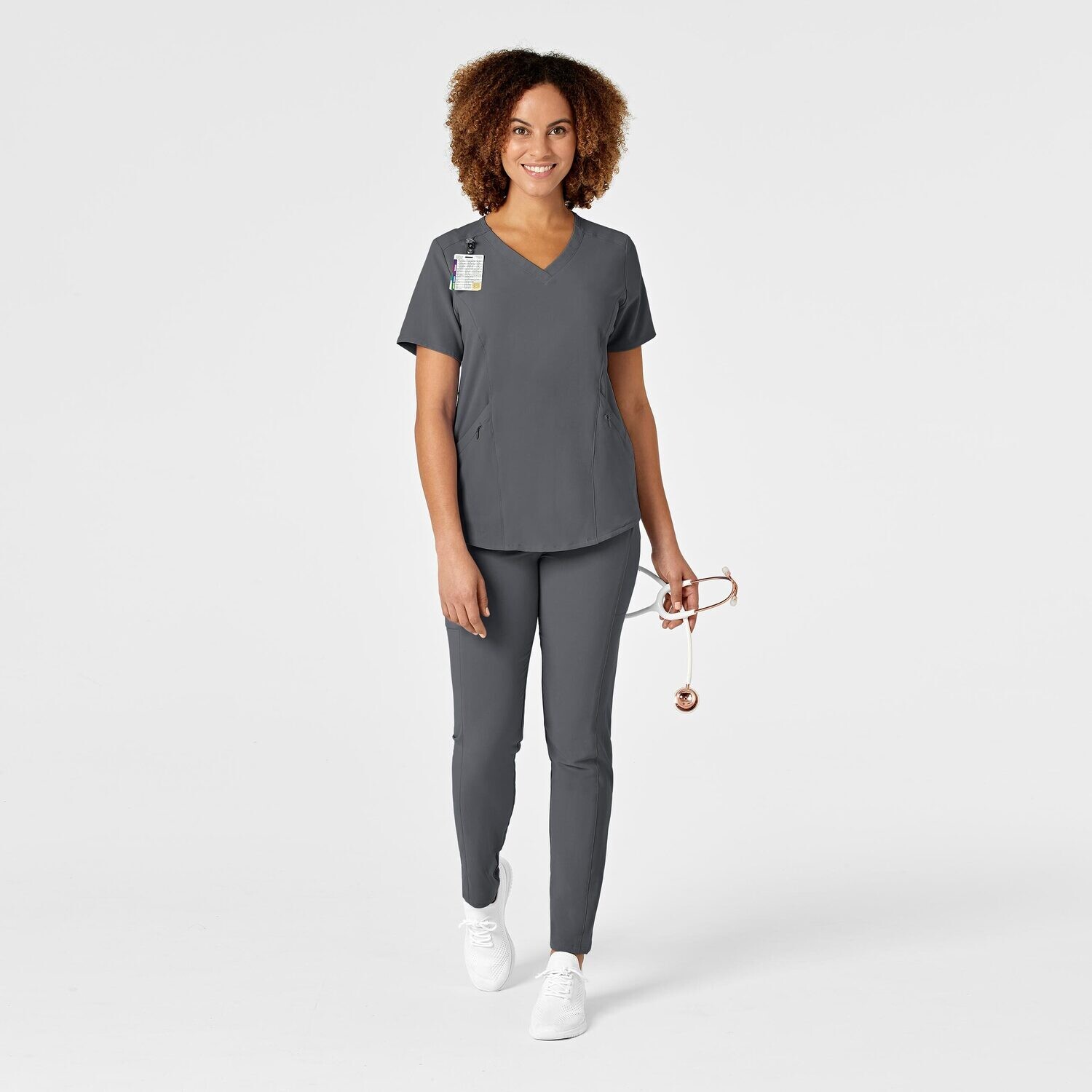 Casacca donna 6134 scollo a V pewter