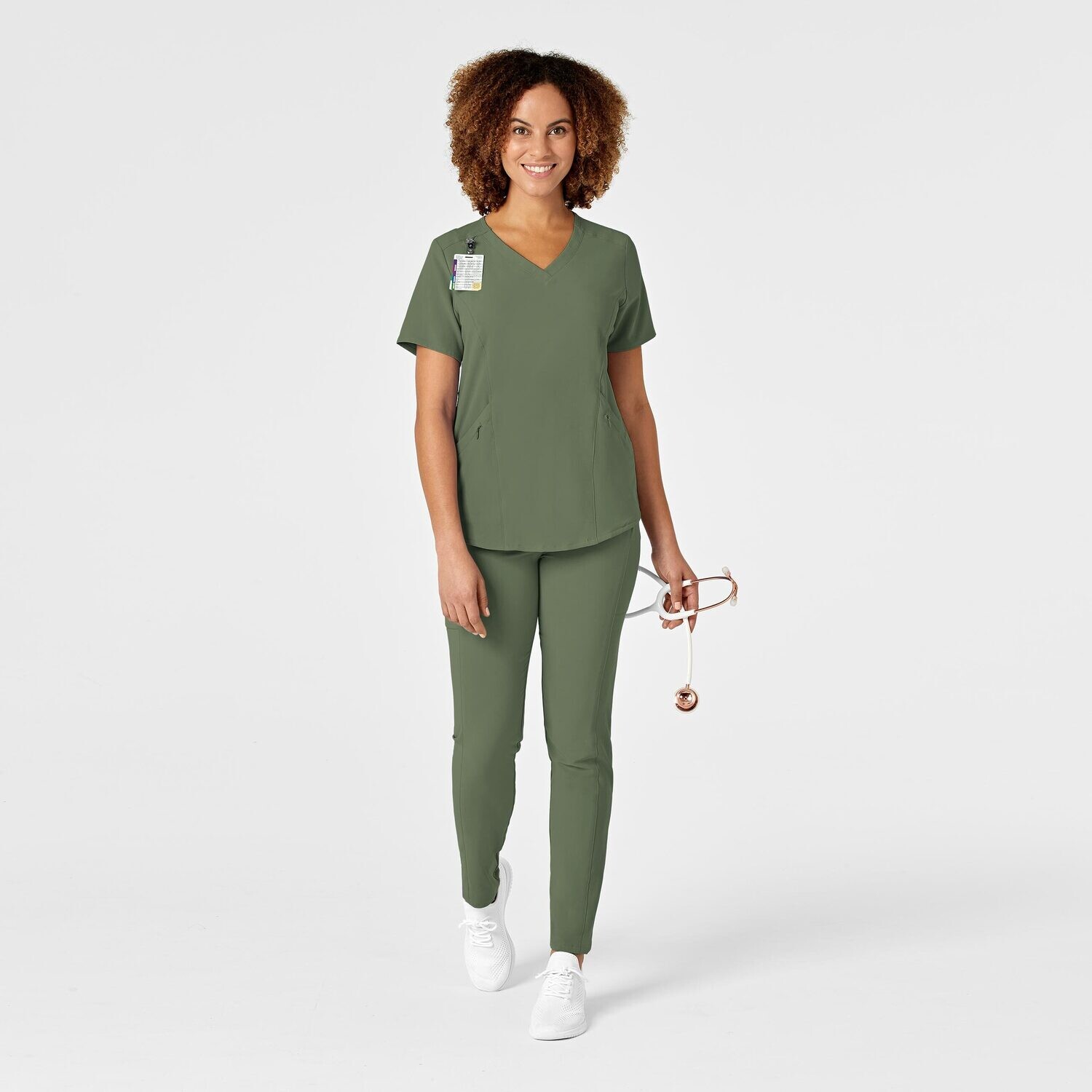 Casacca donna 6134 scollo a V olive
