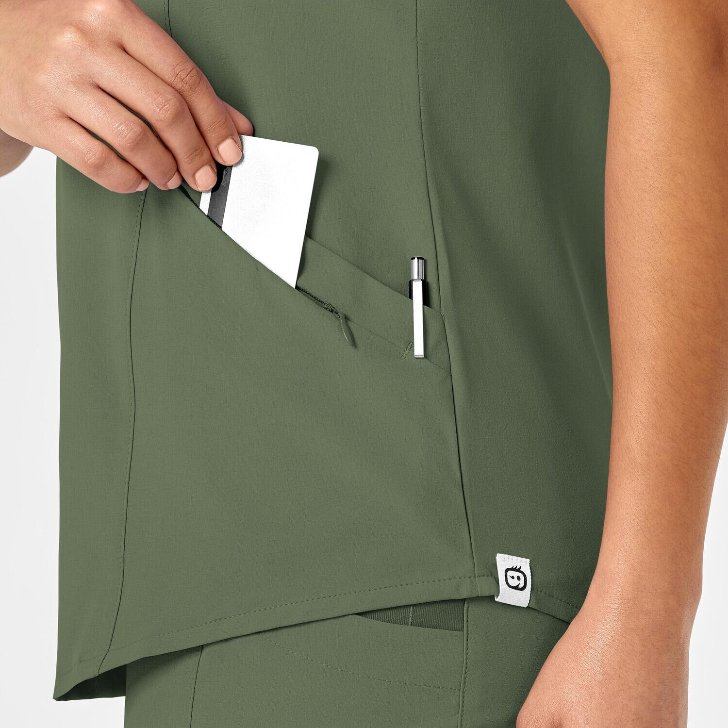 Casacca donna 6134 scollo a V olive