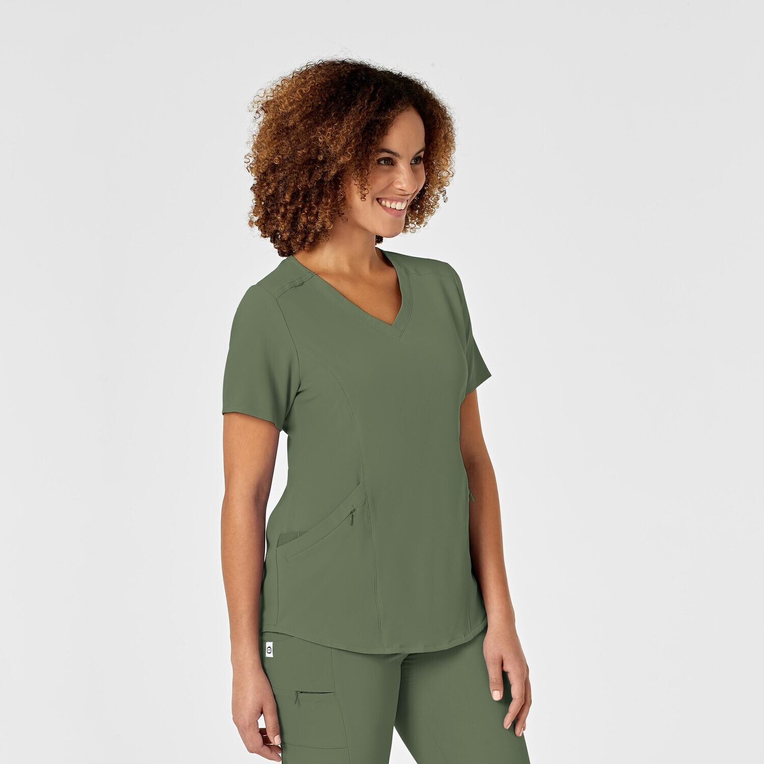 Casacca donna 6134 scollo a V olive