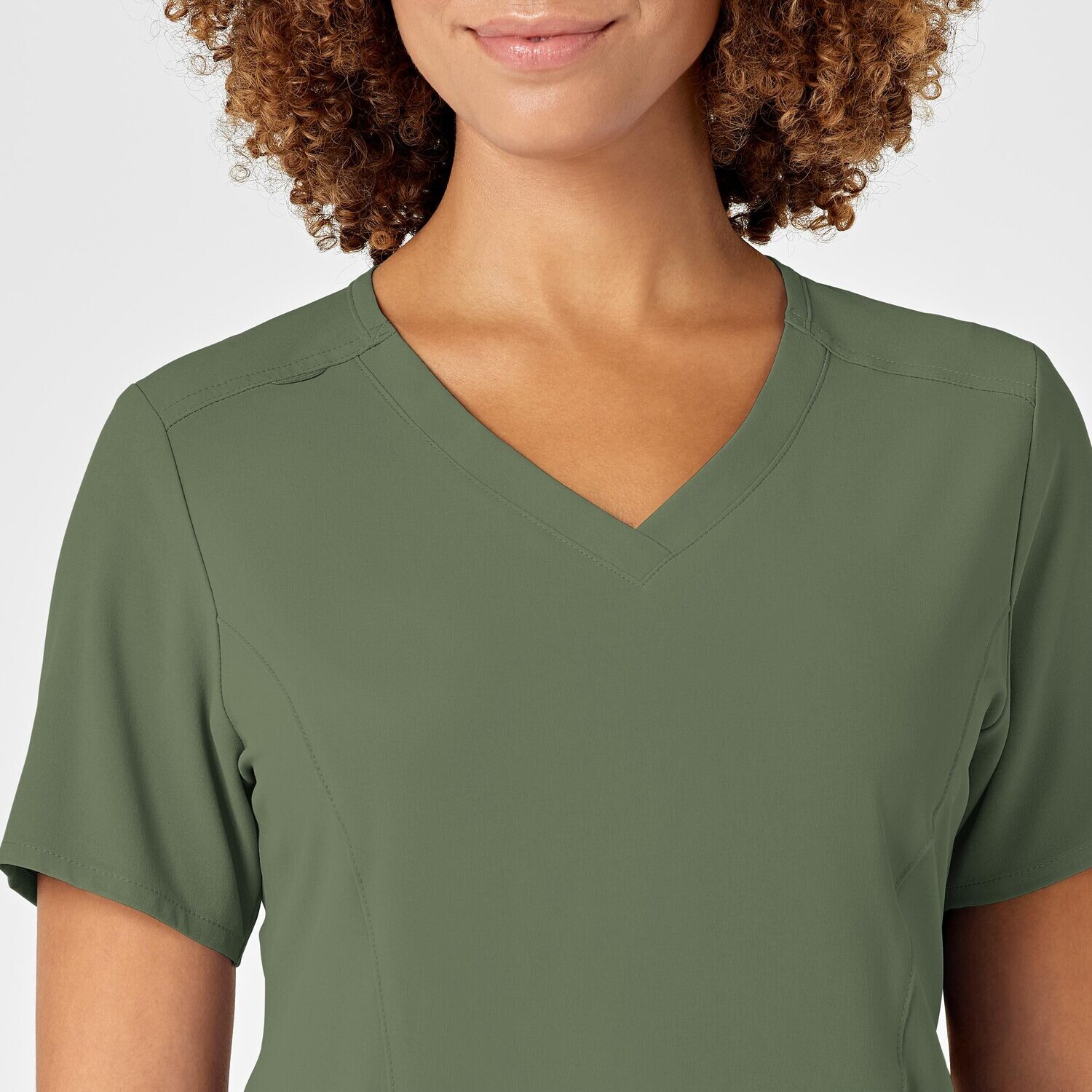 Casacca donna 6134 scollo a V olive