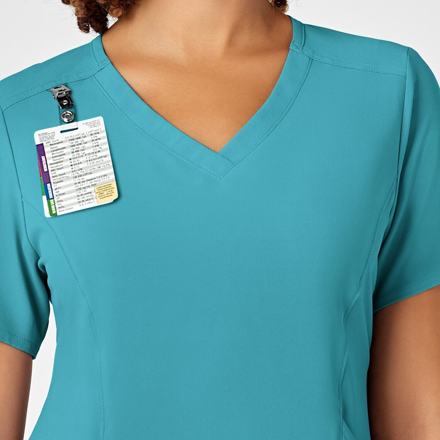 Casacca donna 6134 scollo a V teal blue