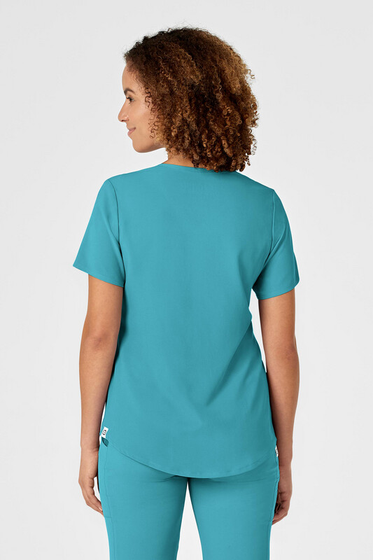 Casacca donna 6134 scollo a V teal blue