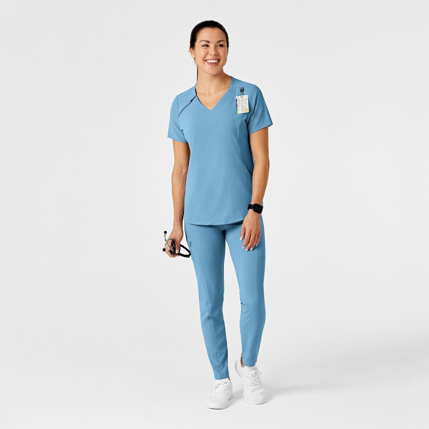 Casacca donna 6234 scollo a V bay blue