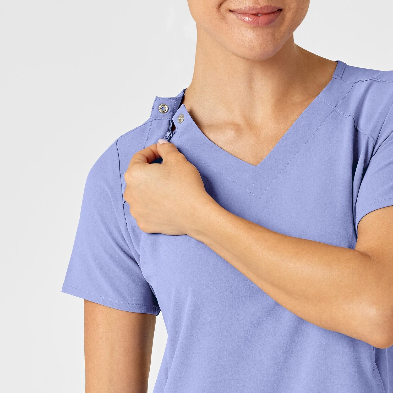 Casacca donna 6234 scollo a V ceil blue