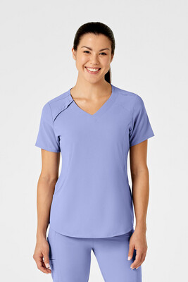 Casacca donna 6234 scollo a V ceil blue
