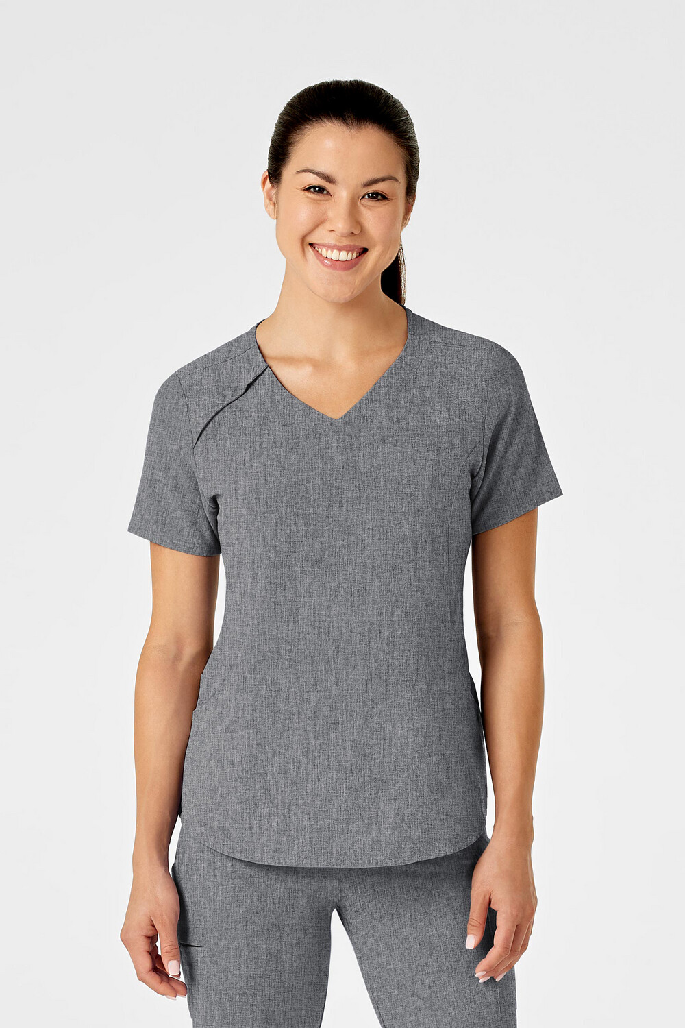 Casacca donna 6234 scollo a V grey heather