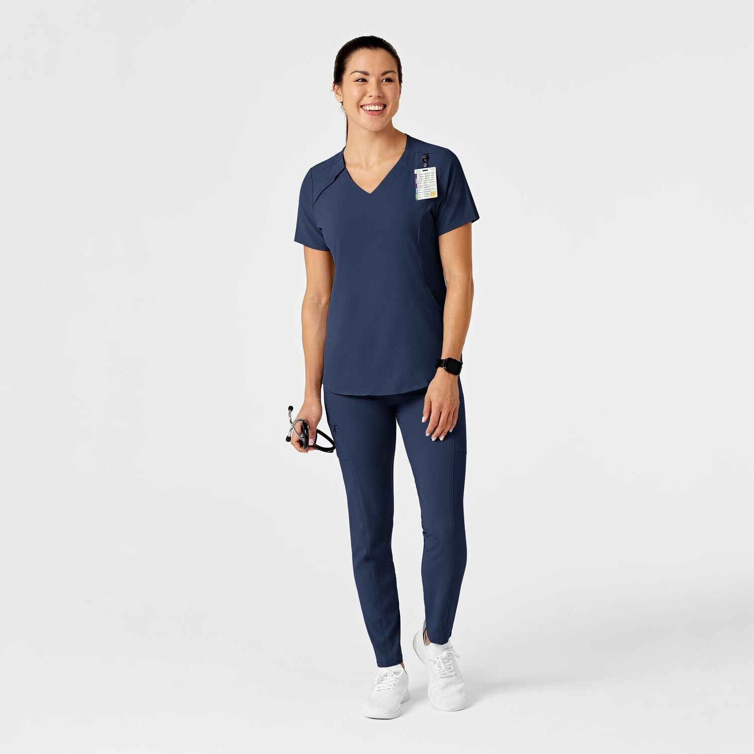 Casacca donna 6234 scollo a V navy blue
