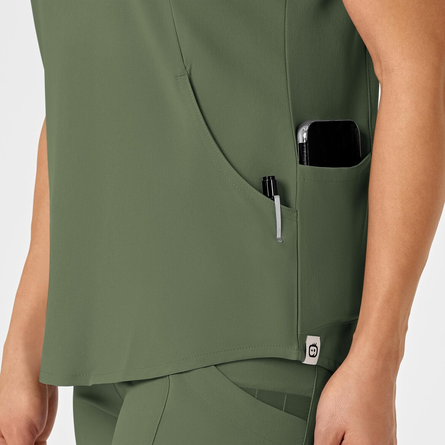 Casacca donna 6234 scollo a V olive