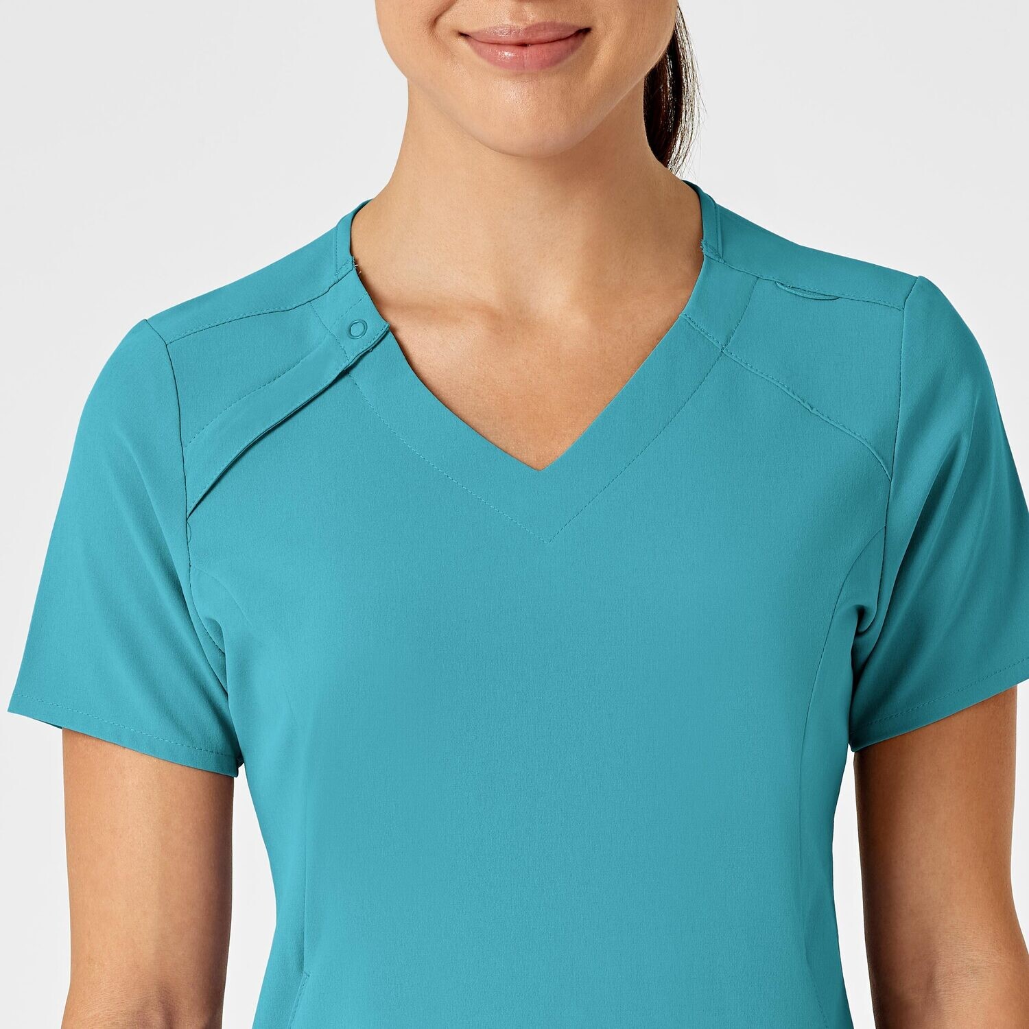 Casacca donna 6234 scollo a V teal blue