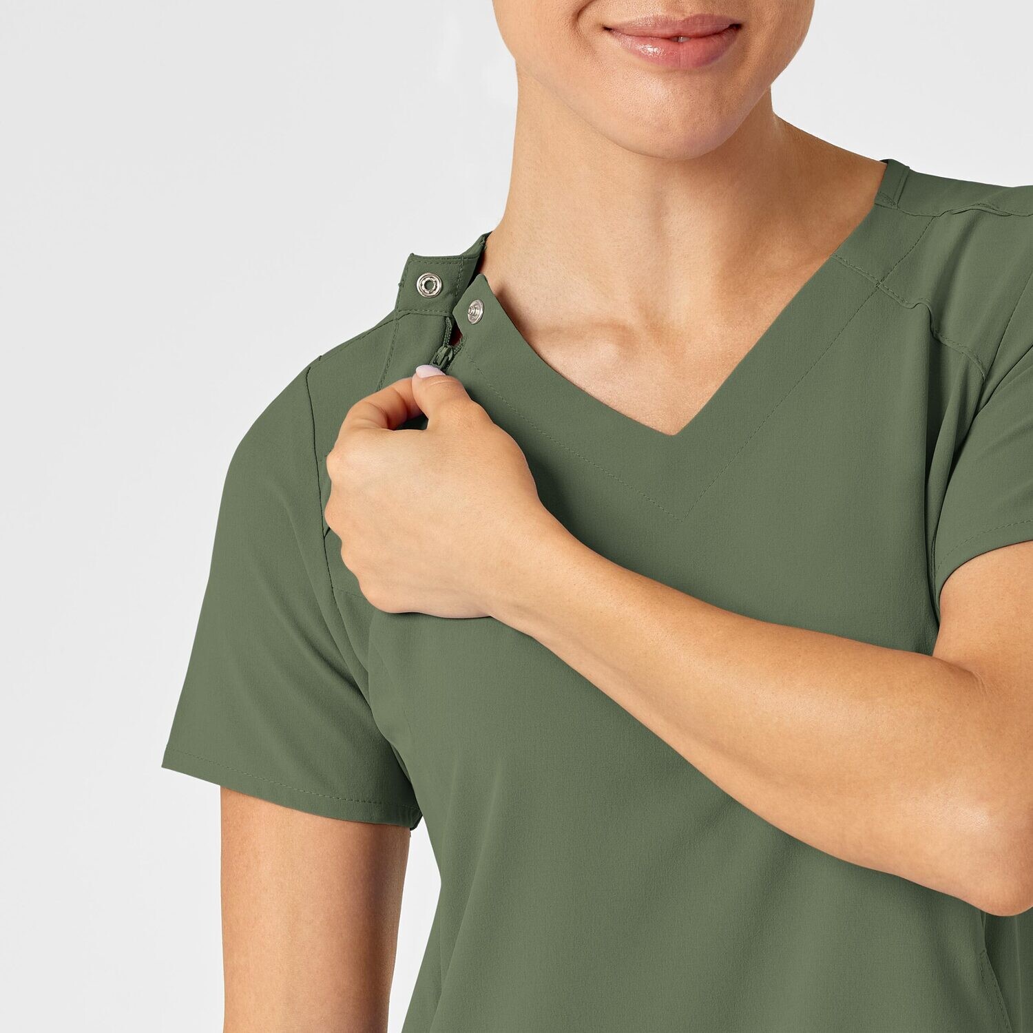 Casacca donna 6234 scollo a V olive